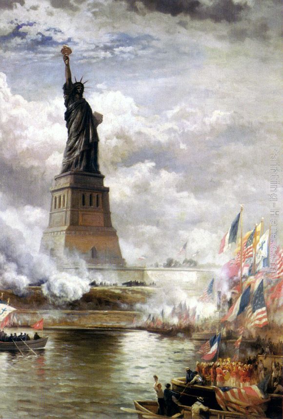 Unveiling the Statue of Liberty painting - Edward Moran Unveiling the Statue of Liberty art painting